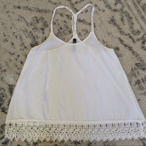 White lace flowy blouse